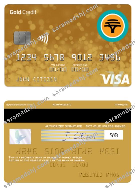 Namibia First National Bank gold credit visa card